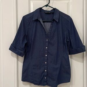 New York and Company Short Sleeve Button Down Shirt